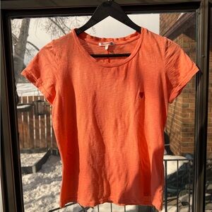 Sundry Orange Short Sleeve Tee with Small Heart Accent